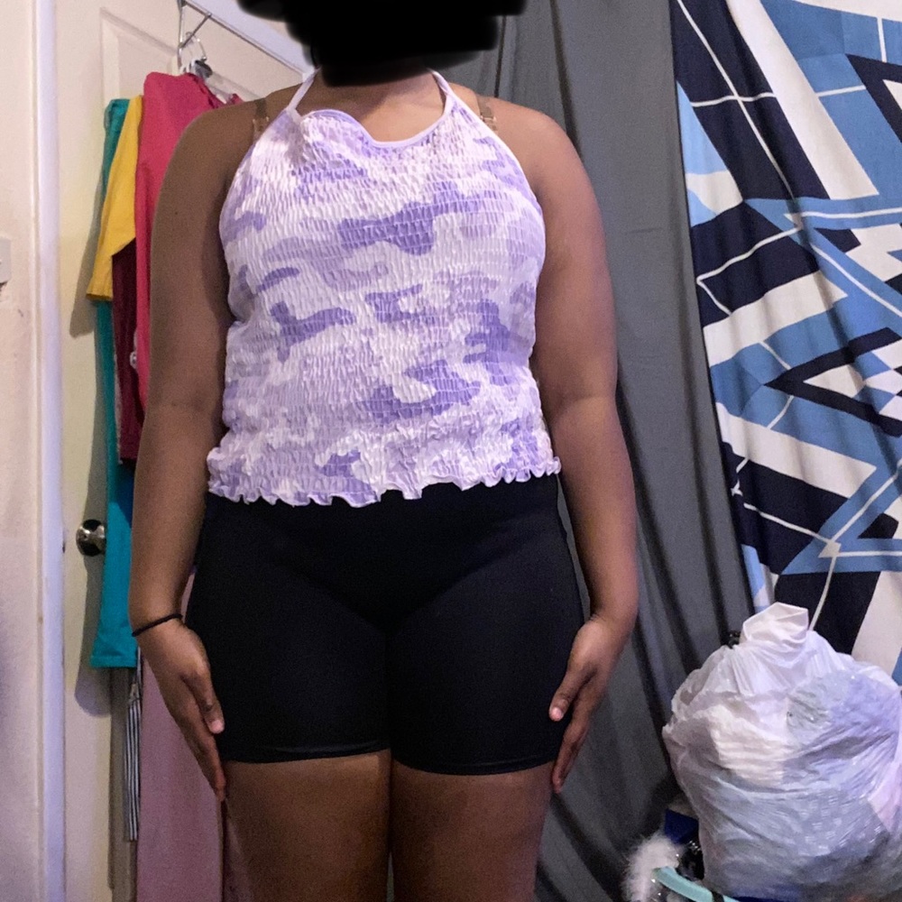 camouflage pink and purple top